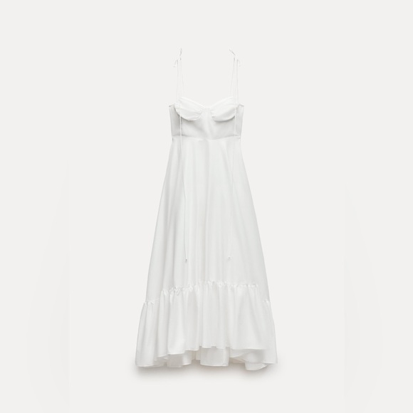 ZARA RUFFLED POPLIN DRESS - Picture 7 of 14